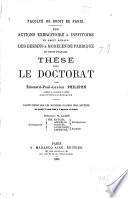Des actions exercitoire & institoire en droit romain
