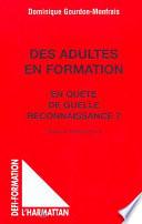 Des adultes en formation