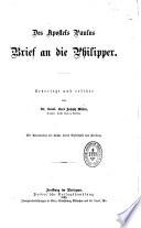 Des Apostels Paulus Brief an die Philipper