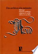 Des archives à la mémoire
