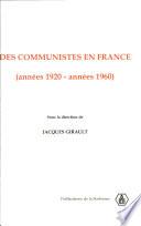 Des communistes en France