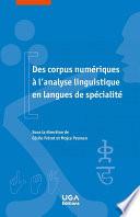 Des corpus numériques à l’analyse linguistique en langues de spécialité