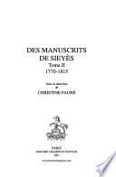 Des manuscrits de Sieyès