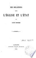 Des relations entre l'église et l'état