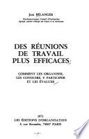 Des réunions de travail plus efficaces