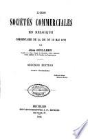 Des sociétés commerciales en Belgique