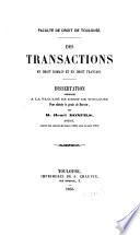 Des transactions en droit romain et en droit français