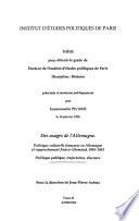 Des usages de l'Allemagne