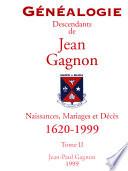 Descendants de Jean Gagnon