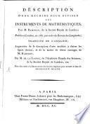 Description d'une machine pour diviser les instruments de Mathematique