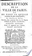 Description de la ville de Paris et de tout ce qu'elle