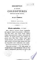 Description de quelques coléoptères nouveaux ou peu connus