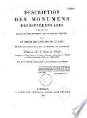 Description des monuments des différents âges observés dans... la Haute-Vienne, avec un précis des annales de ce pays