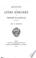 Description du Livre d'heures du prieuré de Saint-Lo (de Rouen)