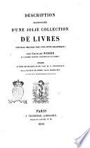 Description raisonnée d'une jolie collection de livres