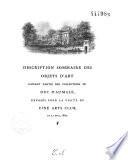 Description sommaire des objets d'art faisant partie des collections du duc d'Aumale