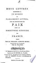 Deux lettres addressées à un membre du parlement actuel