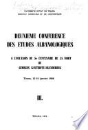 Deuxieme Conference des etudes albanologiques, Tirana, 12-18 janvier, 1968