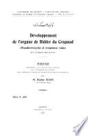 Développement de l'organe de Bidder du Crapaud