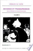 Déviance et transgression dans la littérature et les arts britanniques: Colloque 1991