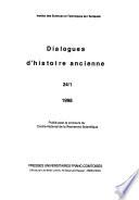 Dialogues d'histoire ancienne