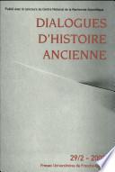 Dialogues d'histoire ancienne