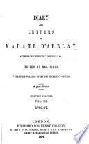 Diary and Letters of Madame D'Arblay: 1786-87