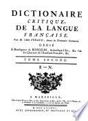 Dictionaire critique de la langue française (1787)