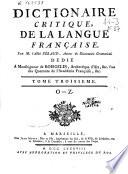 Dictionaire critique de la langue française