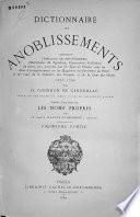 Dictionaire des anoblissements