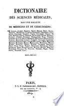 Dictionaire des sciences medicales