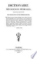 Dictionaire des sciences medicales