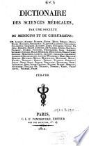 Dictionaire des sciences médicales