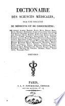 Dictionaire des sciences médicales