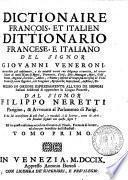 Dictionaire francois et italien