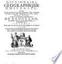 Dictionaire géographique universel ... Le tout tiré du Dictionaire géographique latin de Baudrand [by C. Maty], etc
