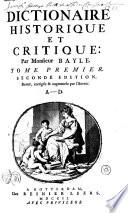 Dictionaire historique et critique