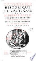 Dictionaire historique et critique, par mr. Pierre Bayle