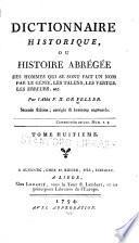 Dictionaire historique; ou, Histoire abregee des hommes qui se sont fait un nom