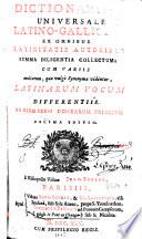 Dictionarium universale, latino-gallicum