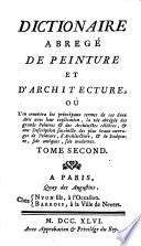 Dictionnaire abrege de peinture et d'architecture