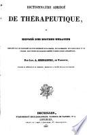 Dictionnaire abrégé de thérapeutique