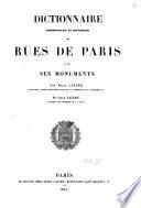 Dictionnaire administratif et historique des rues de Paris et de ses monuments ; [suivi d'un] supplément