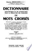 Dictionnaire analogique et de synonymes pour la résolution des problèmes de mots croisés