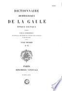 Dictionnaire archéologique de la Gaule, époque celtique