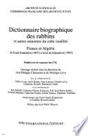 Dictionnaire biographique des rabbins et autres ministres du culte israélite