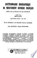 Dictionnaire biographique du mouvement ouvrier français: de la Première à la Seconde Guerre mondiale