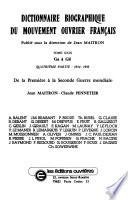 Dictionnaire biographique du mouvement ouvrier français: Ga à Gill