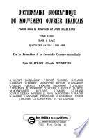 Dictionnaire biographique du mouvement ouvrier français