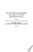 Dictionnaire biographique, mouvement ouvrier, mouvement social